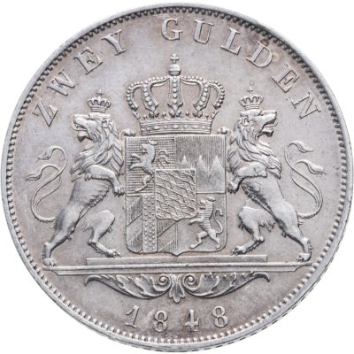 купить Германия, Бавария 2 гульдена 1848
