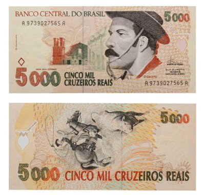 купить Бразилия 5 000 крузейро 1993