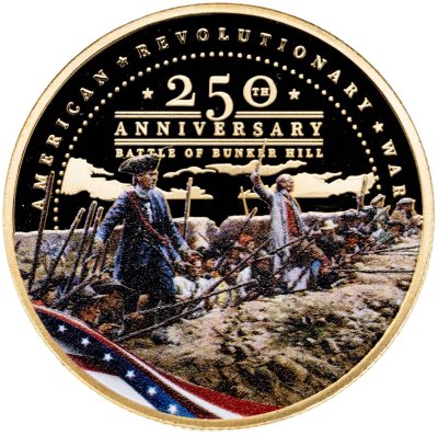 купить Соломоновы Острова 1\2 доллара (half dollar, 50 центов) 2025 «250-летие -Битва при Банкер-Хилле/позолоченная/»