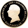 Купить Соломоновы Острова 1\2 доллара (half dollar, 50 центов) 2025 «250-летие -Битва при Банкер-Хилле/позолоченная/»