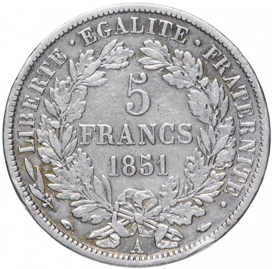 купить Франция 5 франков 1851 A