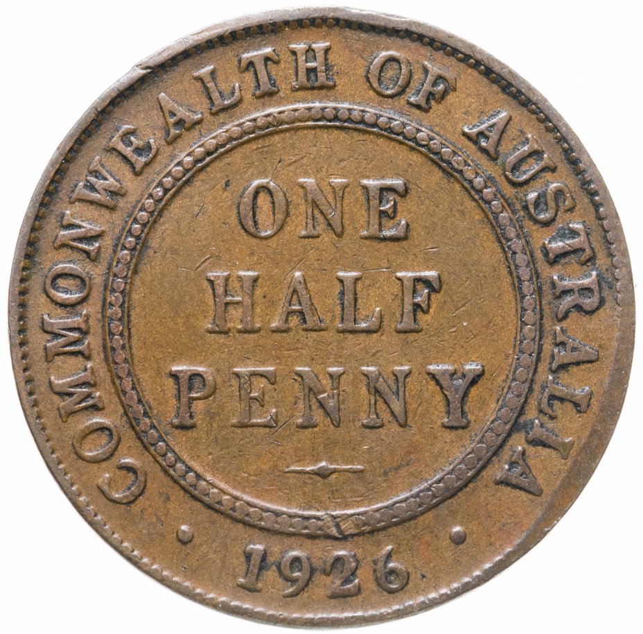 Монета Австралия 12 пенни Penny 1926 стоимостью 446 руб