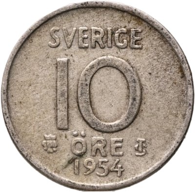 купить Швеция 10 эре (ore) 1954