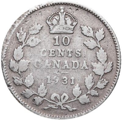 купить Канада 10 центов (cents) 1931