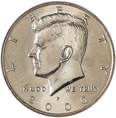 купить США 50 центов (1/2 доллара, half dollar) 2000 P Kennedy Half Dollar (Кеннеди) знак монетного двора "P" - Филадельфия