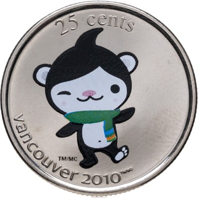 купить Канада 25 центов (cents) 2008 "Ванкувер 2010 Олимпийские талисманы - Маги"