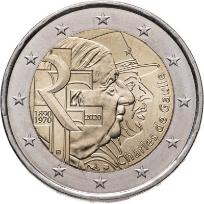 купить Франция 2 евро (euro) 2020 50 лет со дня смерти Шарля де Голля
