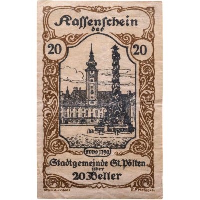 купить Австрия, нотгельды 20 геллеров 1920