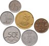 Купить Бельгия набор из 6 монет 25, 50 сантимов, 1, 5, 50 франков 1952-1994