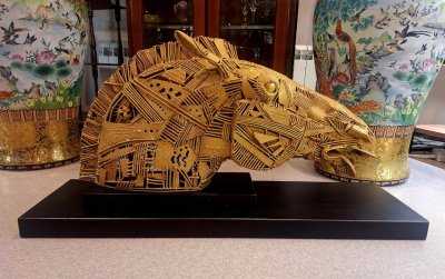 купить Скульптура "Буцефал" ("Голова коня"), скульптор Корнюшин Василий Владимирович, металл, крашение, Российская Федерация, 2017 г.