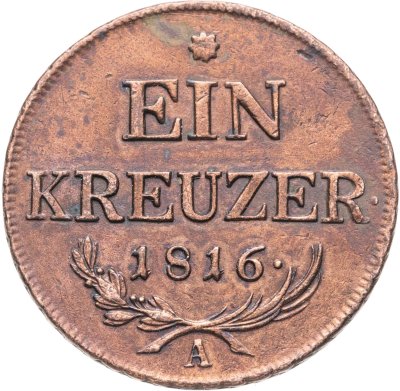 купить Австрия 1 крейцер (kreuzer) 1816, знак монетного двора "A" - Вена