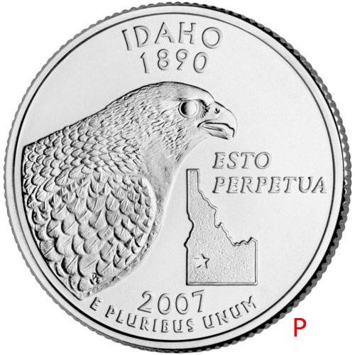 купить США 25 центов (квотер) 2007 P — штат Айдахо