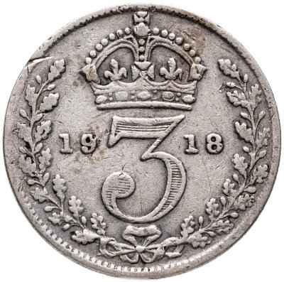 купить Великобритания 3 пенса (pence) 1918