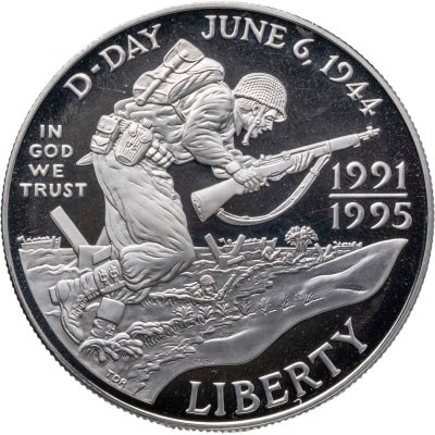 купить США 1 доллар (dollar) 1995 "50 лет высадке союзников в Нормандии (День Д)"