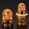 Купить Матрешка золотая "Девицы" (5 мест), автор росписи С.А. Лонченкова, дерево, лак, роспись, золочение, Российская Федерация, 2025 г.