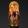 Купить Матрешка золотая "Девицы" (5 мест), автор росписи С.А. Лонченкова, дерево, лак, роспись, золочение, Российская Федерация, 2025 г.