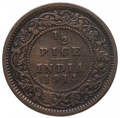 купить Индия (Британская) 1/2 пайса 1914