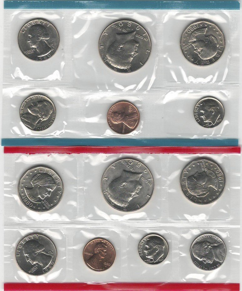 купить США набор монет 1980 P+D (12 монет)