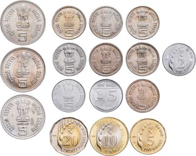 купить Индия набор монет 1985-2021 (16 штук)