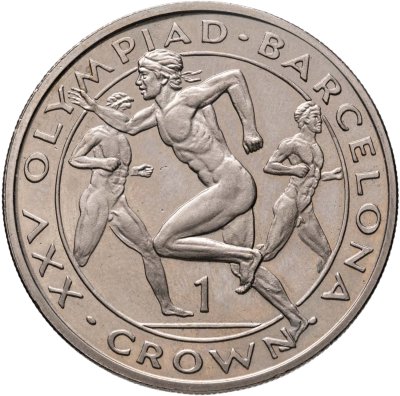 купить Гибралтар 1 крона (crown) 1991 "XXV Летние Олимпийские игры, Барселона 1992 - Бег"