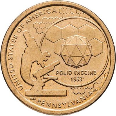 купить США 1 доллар (dollar) 2019 D "Американские инновации - Вакцина против полиомиелита (Пенсильвания)"