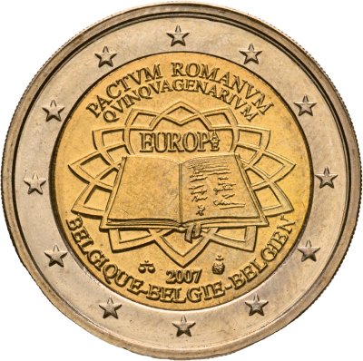купить Бельгия 2 евро (euro) 2007 "50 лет Римскому договору"