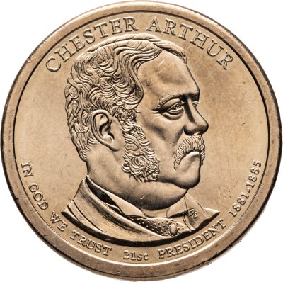 купить США 1 dollar (доллар) 2012 "Честер Артур (21-й президент США)", знак монетного двора: "P" - Филадельфия