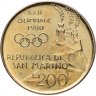 Купить Сан-Марино 200 лир (lire) 1980 XXII летние Олимпийские Игры, Москва 1980
