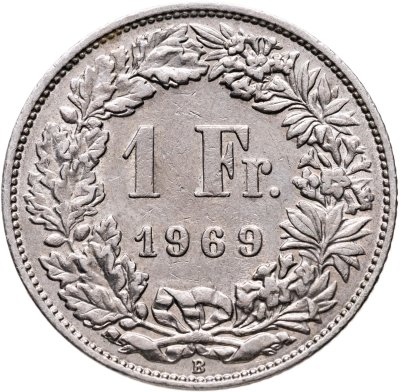 купить Швейцария 1 франк (franc) 1969