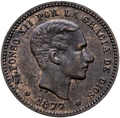 купить Испания 5 сентимо (centimos) 1877