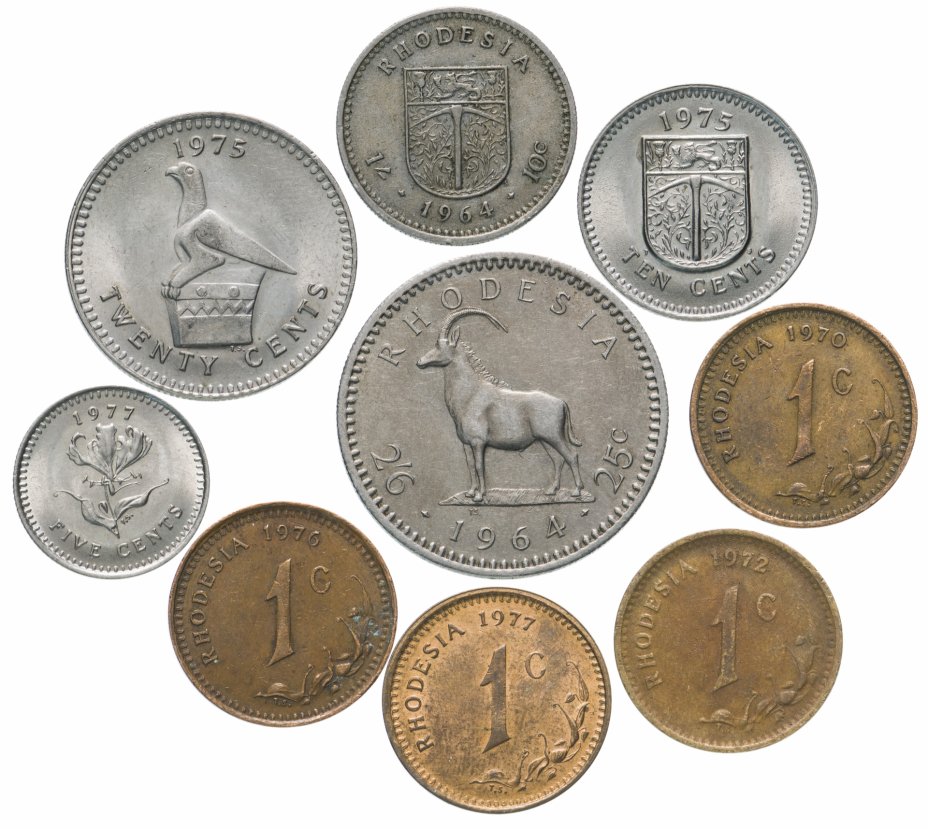 купить Родезия набор из 9 монет 1970-1977