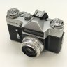Купить Фотоаппарат "Зенит-Е"  с объективом "Индустар-50"в оригинальном кофре, металл, стекло, пластик, кожа, Красногорский механический завод (КМЗ), СССР, 1965-1986 гг.