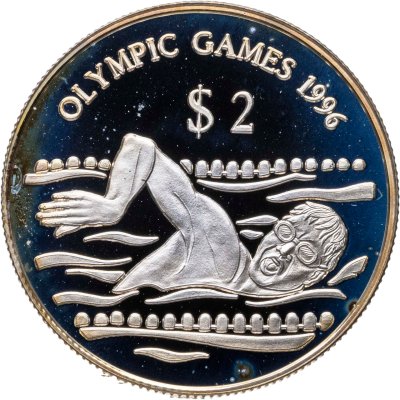 купить Тувалу 2 доллара 1996 Игры XXVI летней Олимпиады Игры Атланта-1996 - плавание