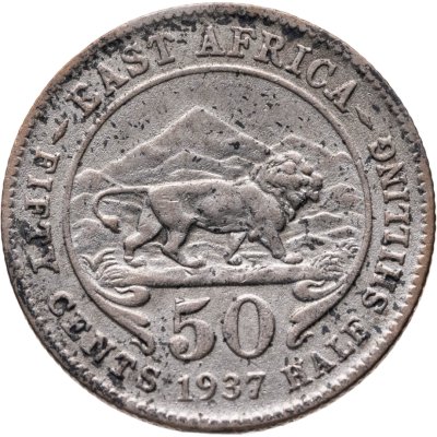 купить Британская Восточная Африка 50 центов (cents) 1937