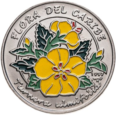 купить Куба 1 песо (peso) 1997 "Карибская флора - Тёрнера Ульмифолия"