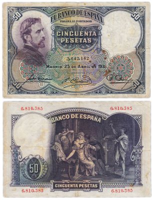 купить Испания 50 песет 1931 Pick 82