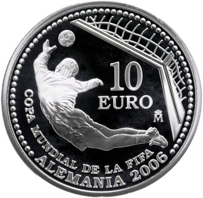 купить Испания 10 евро (euro) 2003 Чемпионат мира по футболу 2006 в подарочном футляре с сертификатом