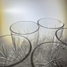 Купить Набор из 5 стопок с резным геометрическим декором, стекло, алмазная грань, СССР, 1970-1990 гг.