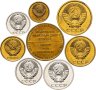 Купить Набор монет из годового набора  СССР 1988  ( 7 штук ) + жетон ЛМД