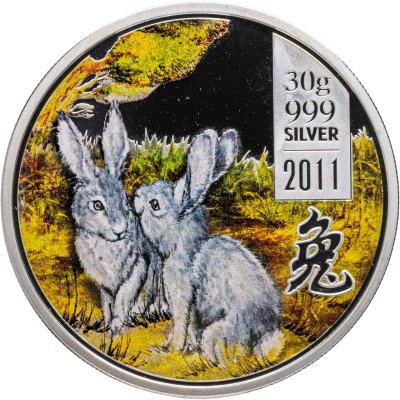 купить Острова Кука 5 долларов 2011 "Китайский гороскоп - год кролика" в футляре с сертификатом