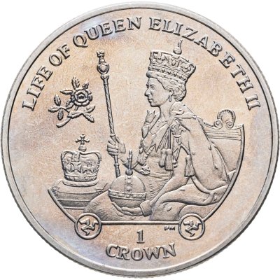 купить Остров Мэн 1 крона (crown) 2012 "Жизнь Королевы Елизаветы II - Елизавета II с регалиями"