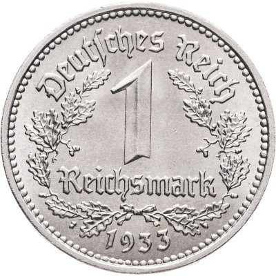 купить Германия, Третий Рейх 1 рейхсмарка 1933, знак монетного двора: "A"