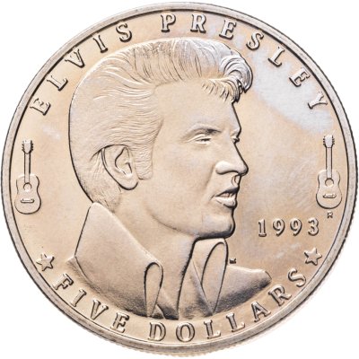 купить Маршалловы Острова 5 долларов (dollars) 1993 "Элвис Пресли"