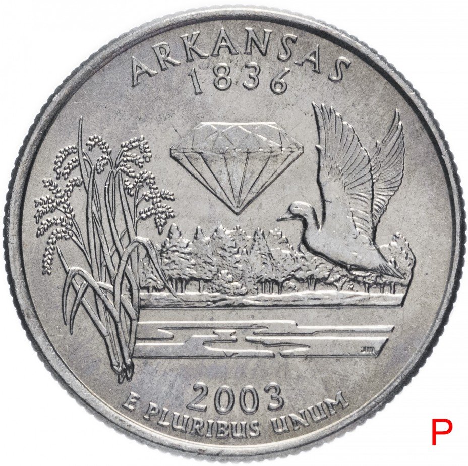 купить США 1/4 доллара (квотер, 25 центов) 2003 P "Штат Арканзас"