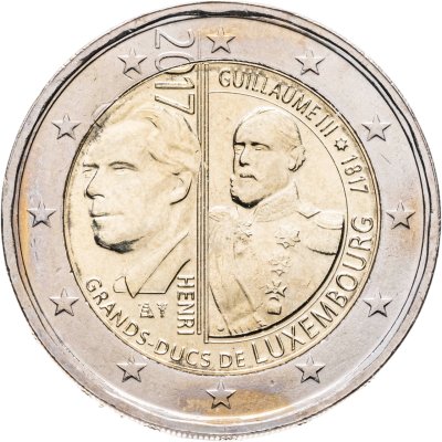 купить Люксембург 2 евро (euro) 2017 200 лет со дня рождения Виллема III