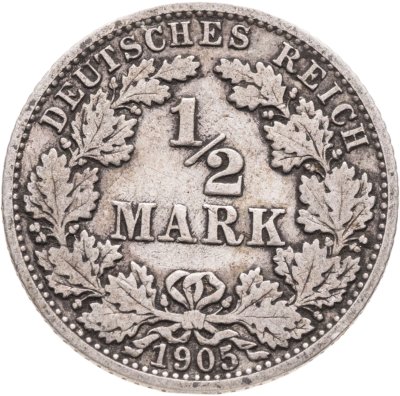 купить Германия 1/2 марки 1905 "A"
