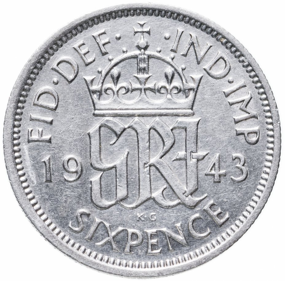 купить Великобритания 6 пенсов (pence) 1943