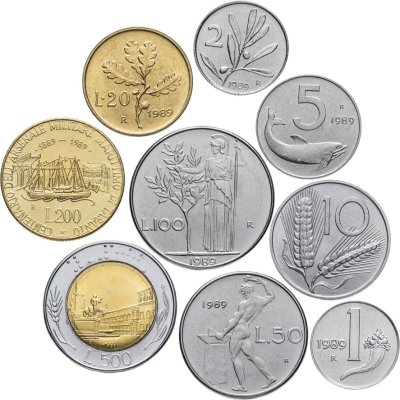 купить Италия годовой набор из 9 монет 1989