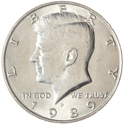 купить США 50 центов (1/2 доллара, half dollar) 1989 P Kennedy Half Dollar (Кеннеди) знак монетного двора "P" - Филадельфия