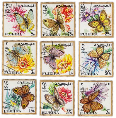 купить Набор из 9 марок "Фауна. Насекомые. Бабочки"